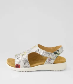 Basma Xw White Fields Leather Sandals