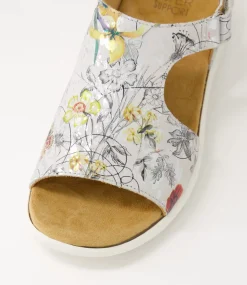 Basma Xw White Fields Leather Sandals
