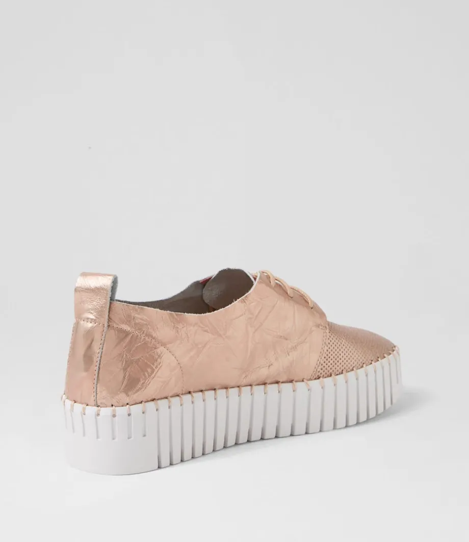 Batu Pink Shine Leather Sneakers