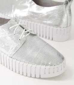 Batu Silver Shine Leather Sneakers
