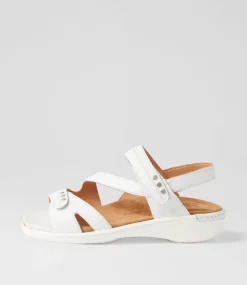 Beaux W White Leather Sandals
