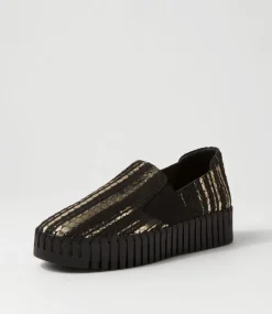 Becca Black Metallic Cut Leather Sneakers