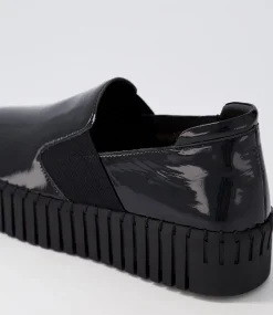 Becca Black Patent Leather Sneakers