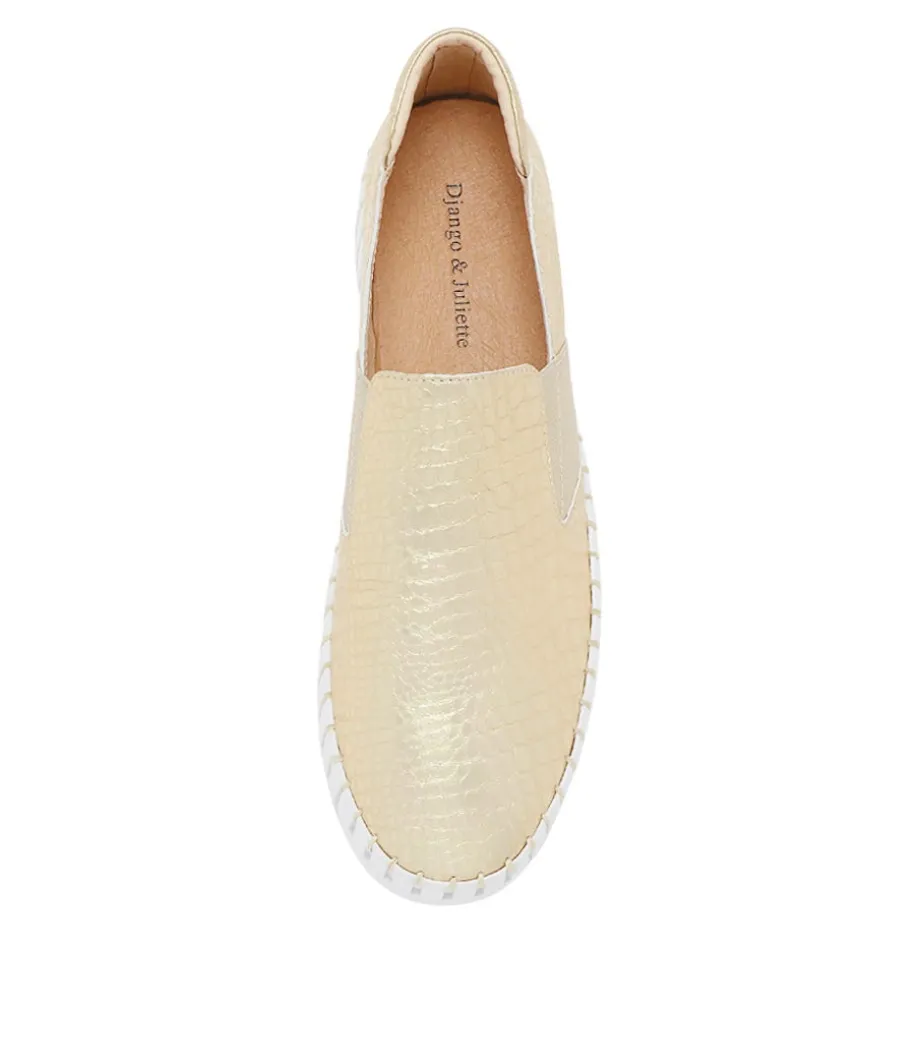 Becca Gold Croco Leather Sneakers Ws