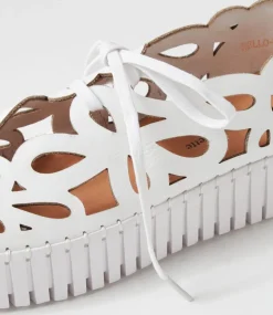 Bello White Leather Sneakers