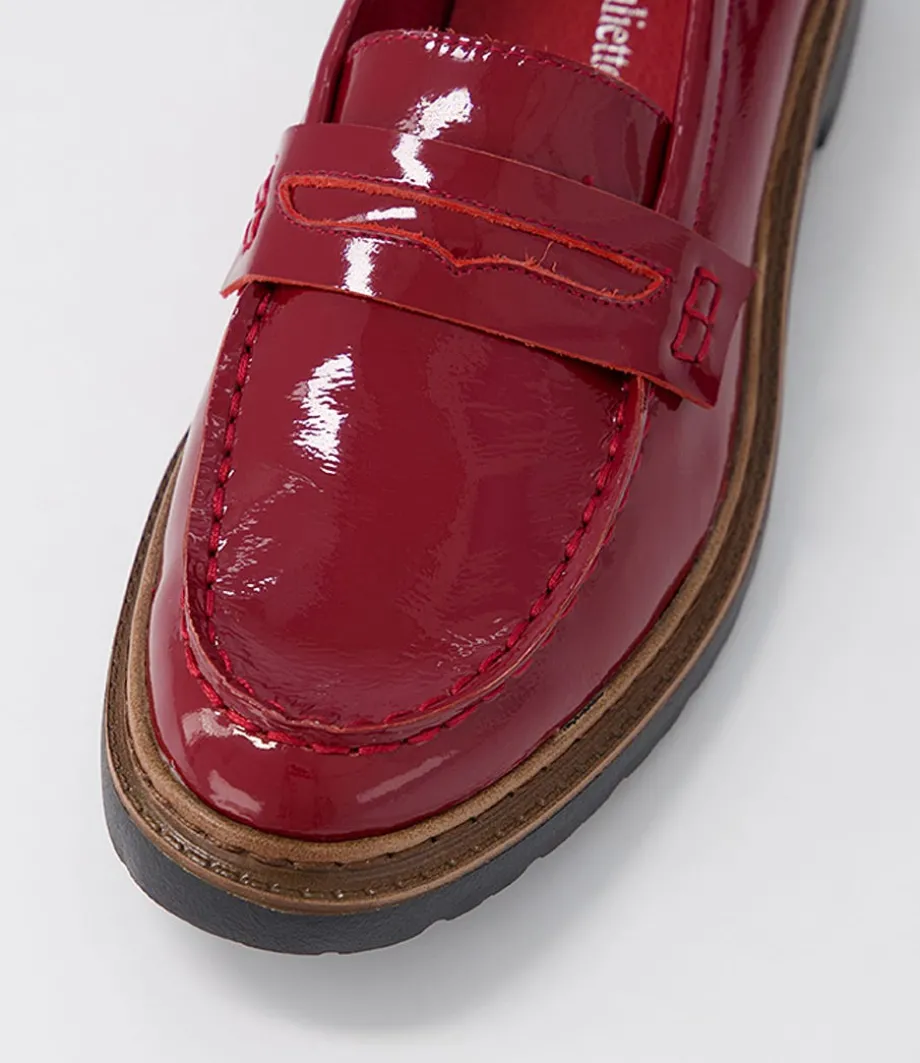 Benicio Dark Red Patent Leather Loafers