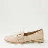 Benza Latte Wrinkle Patent Leather Flat Shoes