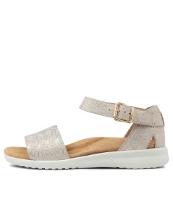 Beverly Xw Gold Daisy Leather Sandals Ws
