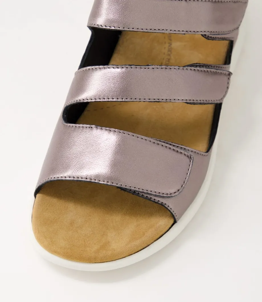 Bexleys Xw Pewter White Leather Sandals