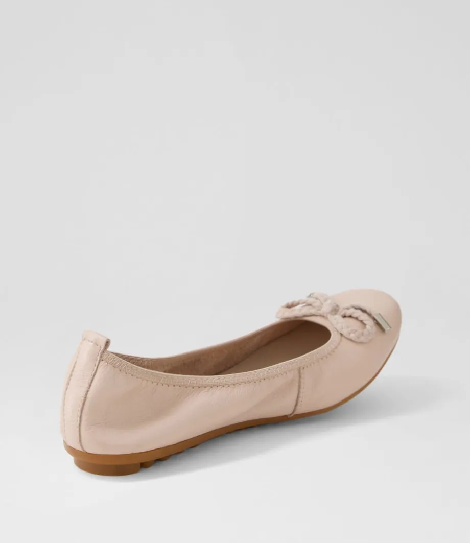 Beyond Rose Leather Ballet Flats