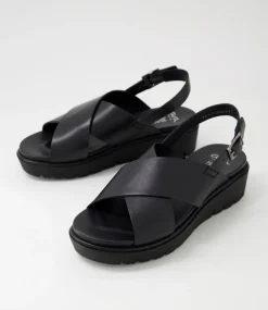Bilbao 02 Black Leather Sandals