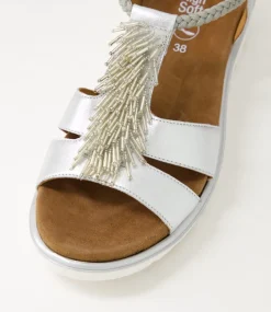 Bilbao 12 Silber Leather Sandals