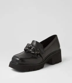 Bizmo Black Leather Heels