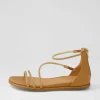 Bonn Tan Jewel Fabric Leather Sandals