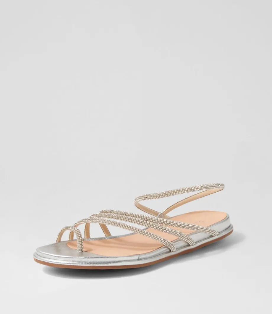 Boota Silver Jewel Fabric Sandals
