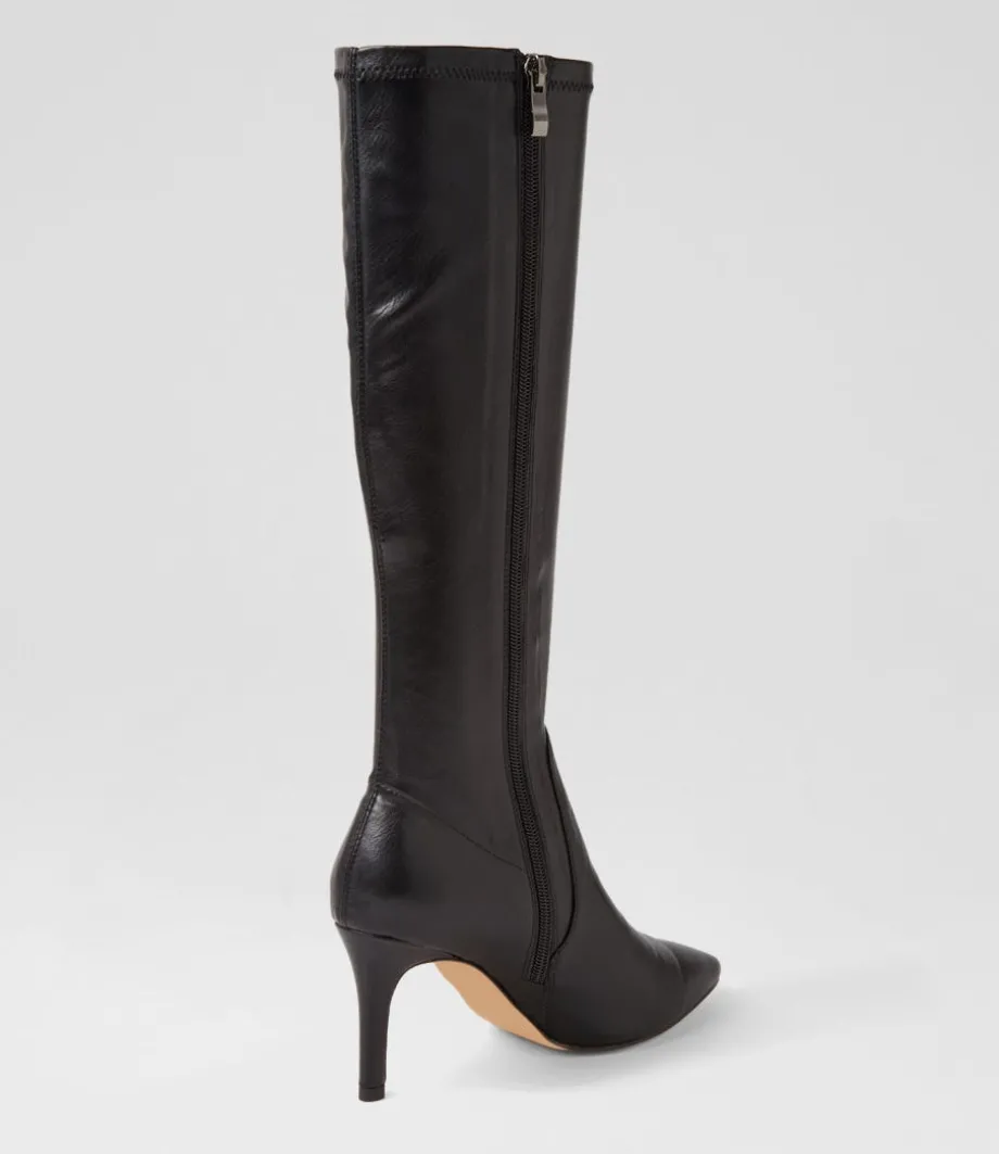 Boydy Black Stretch Smooth Knee High Boots