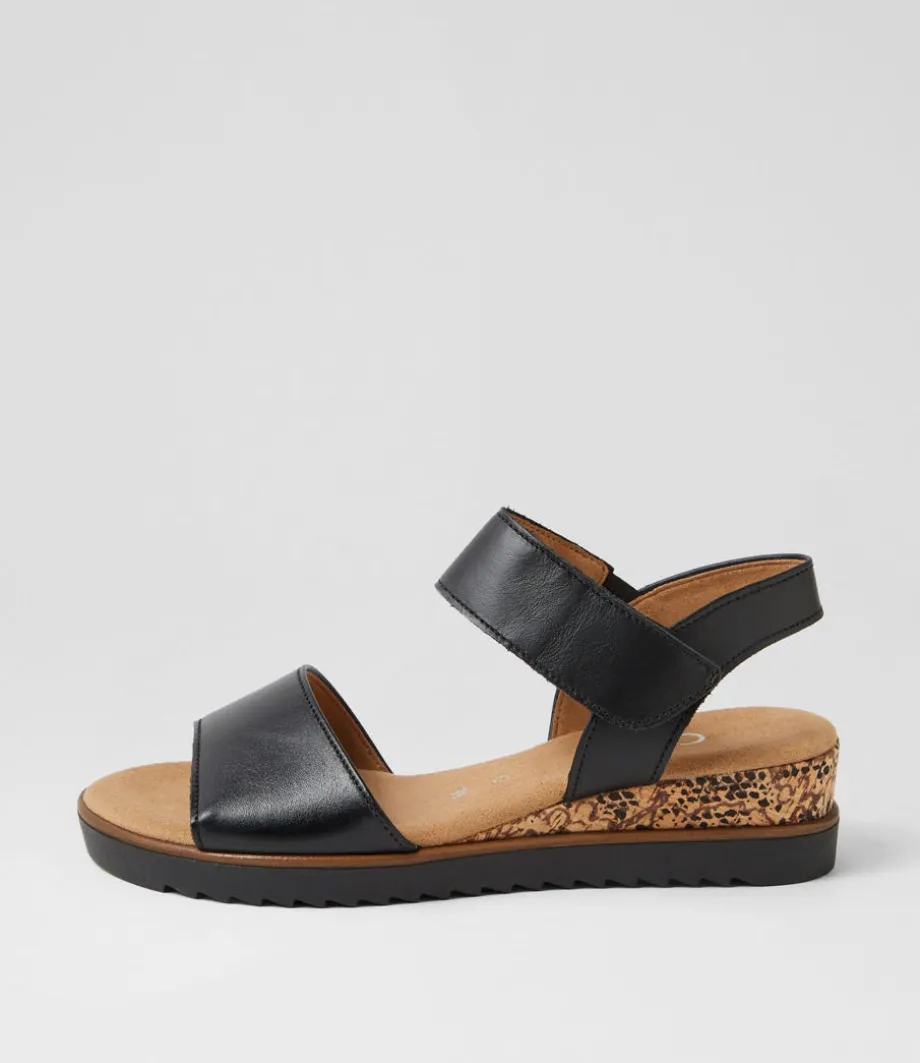 Briva Schwarz Leather Sandals