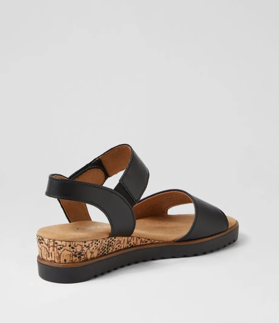 Briva Schwarz Leather Sandals