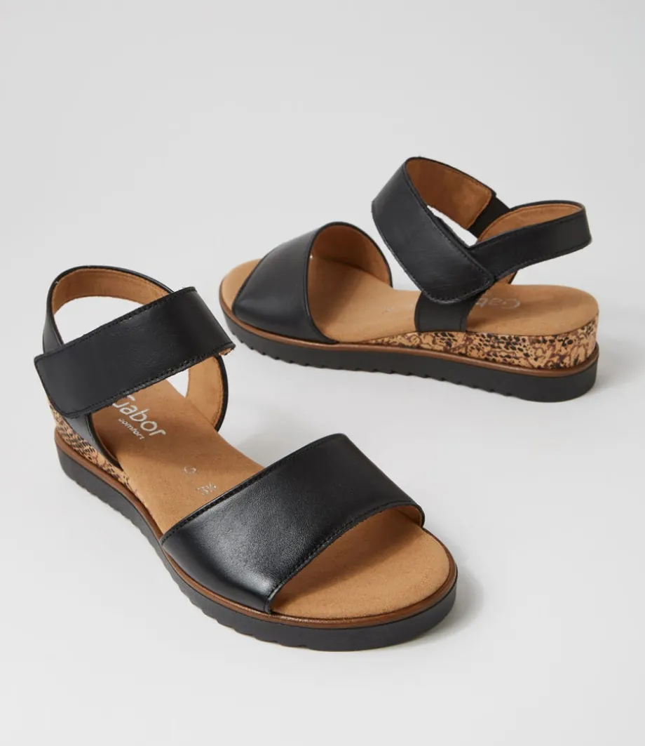 Briva Schwarz Leather Sandals