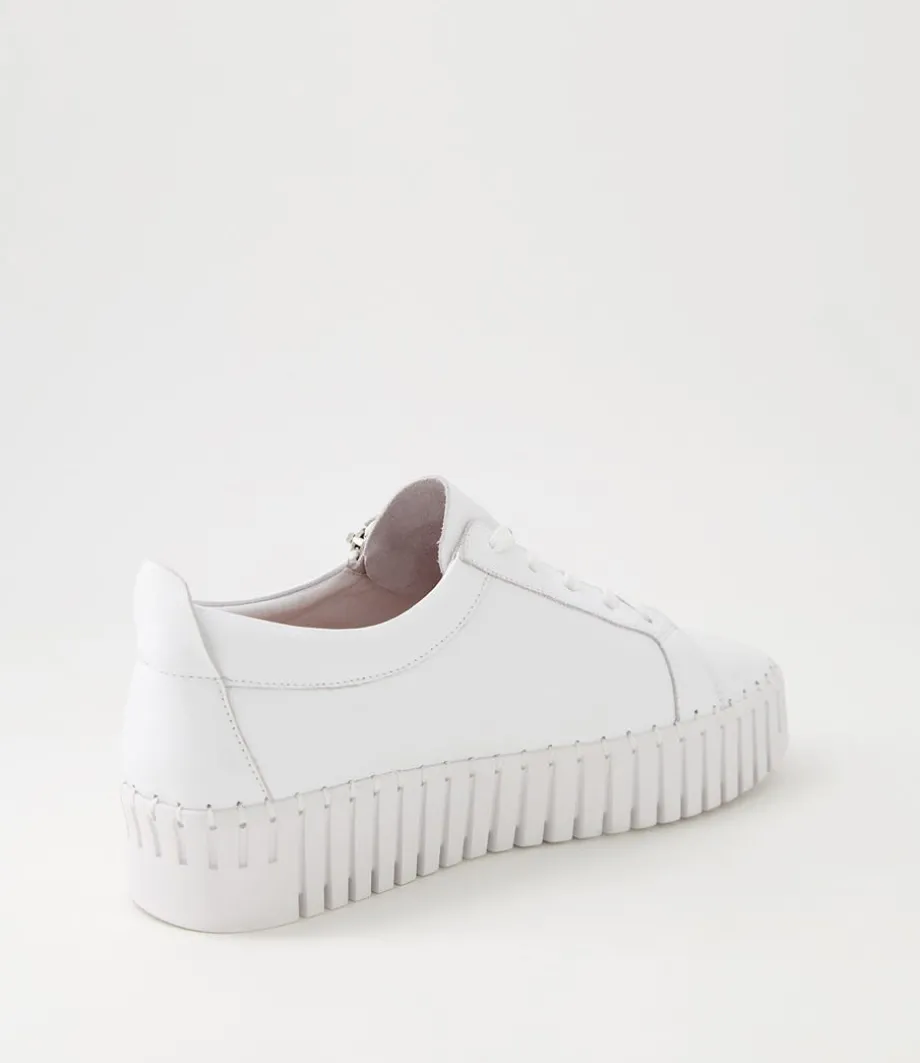 Bump White Leather Sneakers