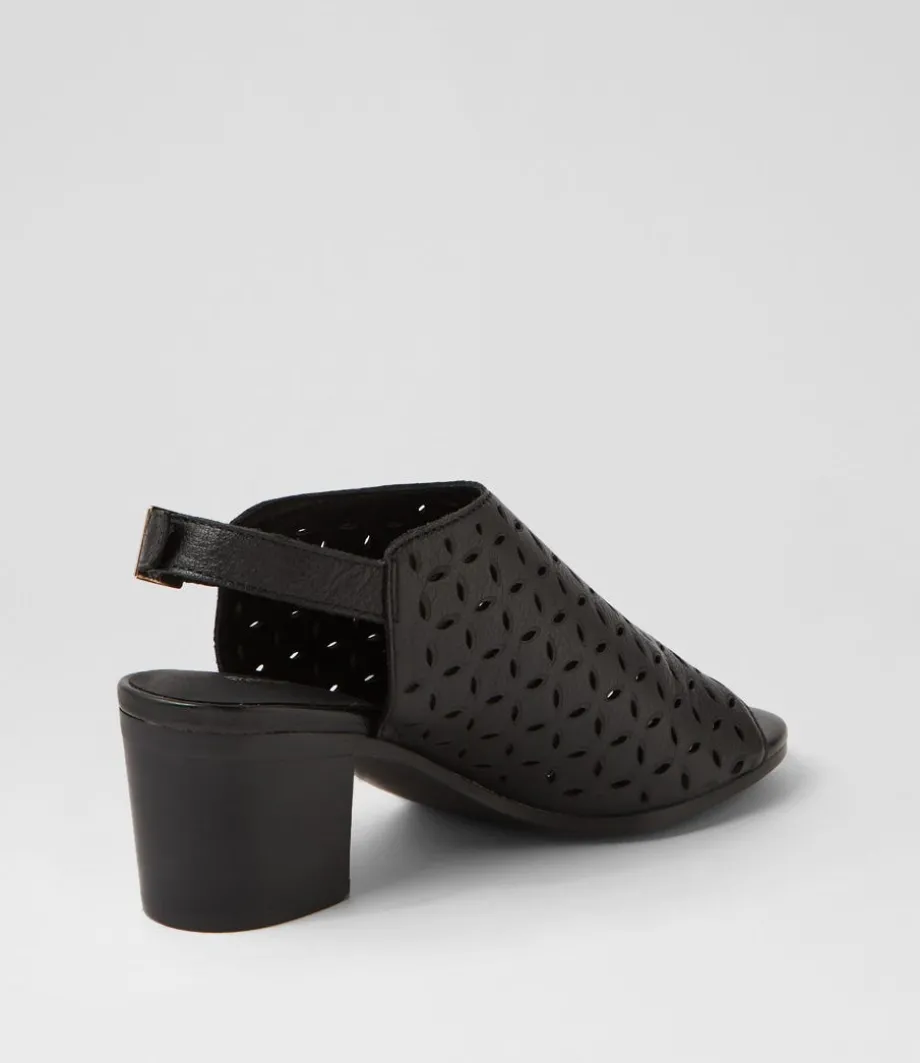 Burne Black Leather Sandals
