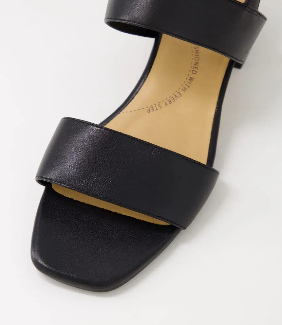 Caitlan W Black Leather Sandals
