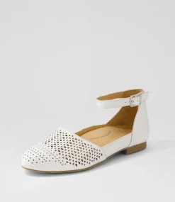 Camay Xf White Leather Flat Shoes