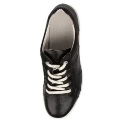 Caren 01 Black Leather Sneakers