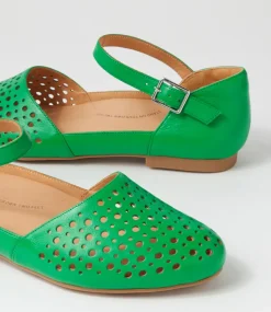 Carrole Xf Bright Emerald Leather Flat Shoes