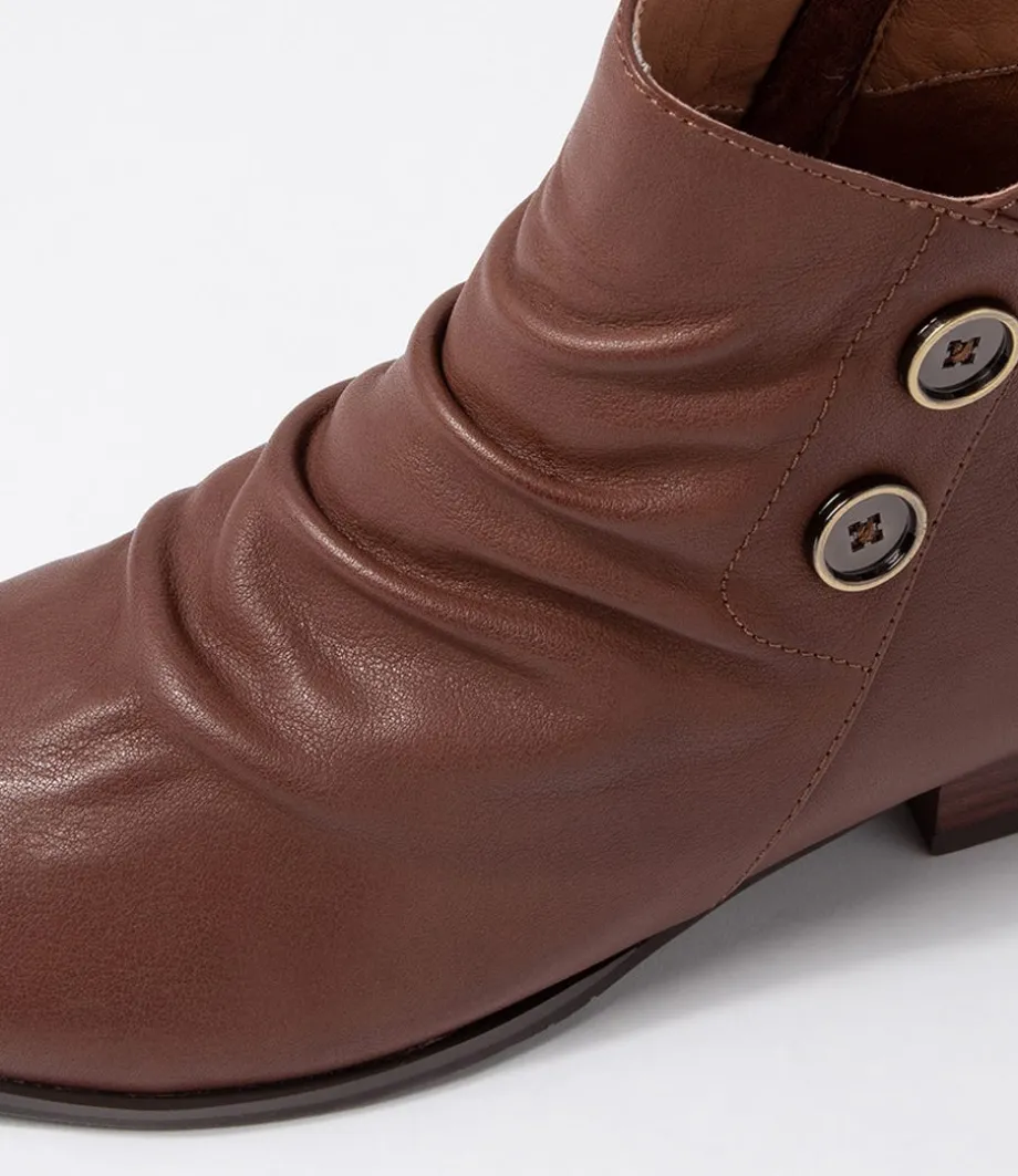 Cerinas Choc Leather Ankle Boots