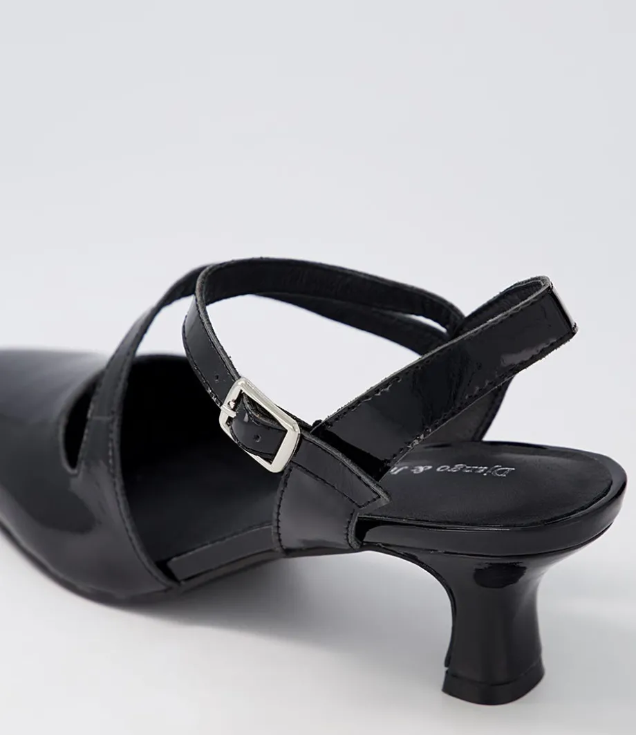 Charissa Black Patent Leather Heels