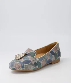 Charter Xf Blue Leaf Gold Multi Flat Shoes