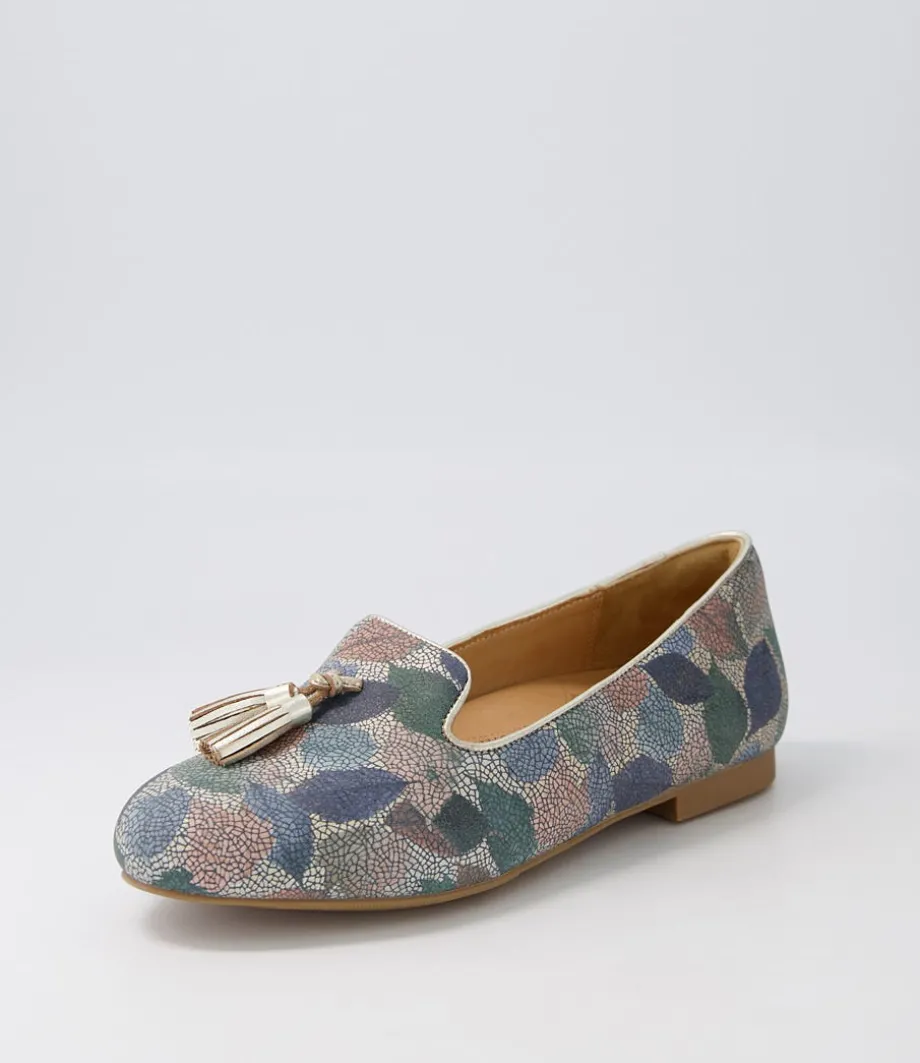 Charter Xf Blue Leaf Gold Multi Flat Shoes