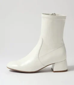 Checkie Stone Stretch Patent Pu Ankle Boots
