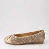 Chelsea Xf Gold Leather Cut Leather Ballet Flats