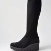 Chloette Schwarz Suede Knee High Boots