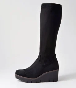 Chloette Schwarz Suede Knee High Boots