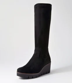 Chloette Schwarz Suede Knee High Boots