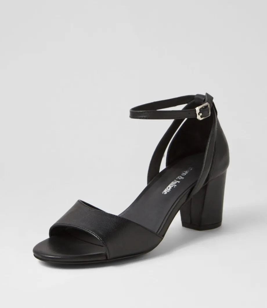 Cobey Black Leather Sandals