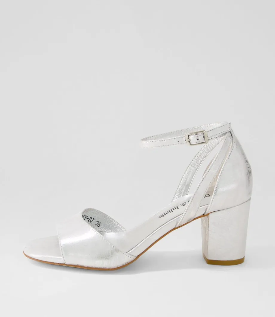 Cobey Silver Scratch Leather Sandals