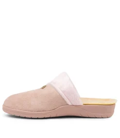 Comfy W Pale Pink Microsuede Slippers