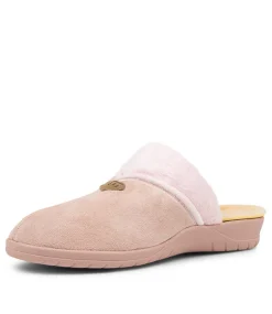 Comfy W Pale Pink Microsuede Slippers