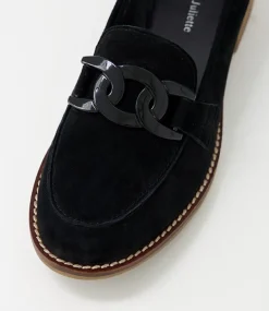 Corina Black Suede Loafers