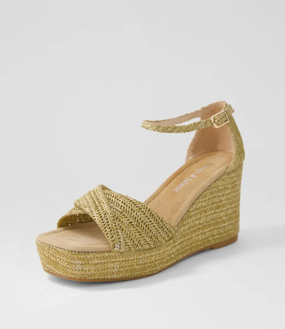Cotton Natural Synthetic Raffia Sandals