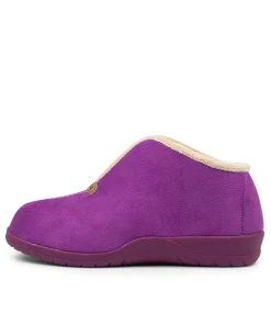 Cuddles W Purple Microsuede Slippers