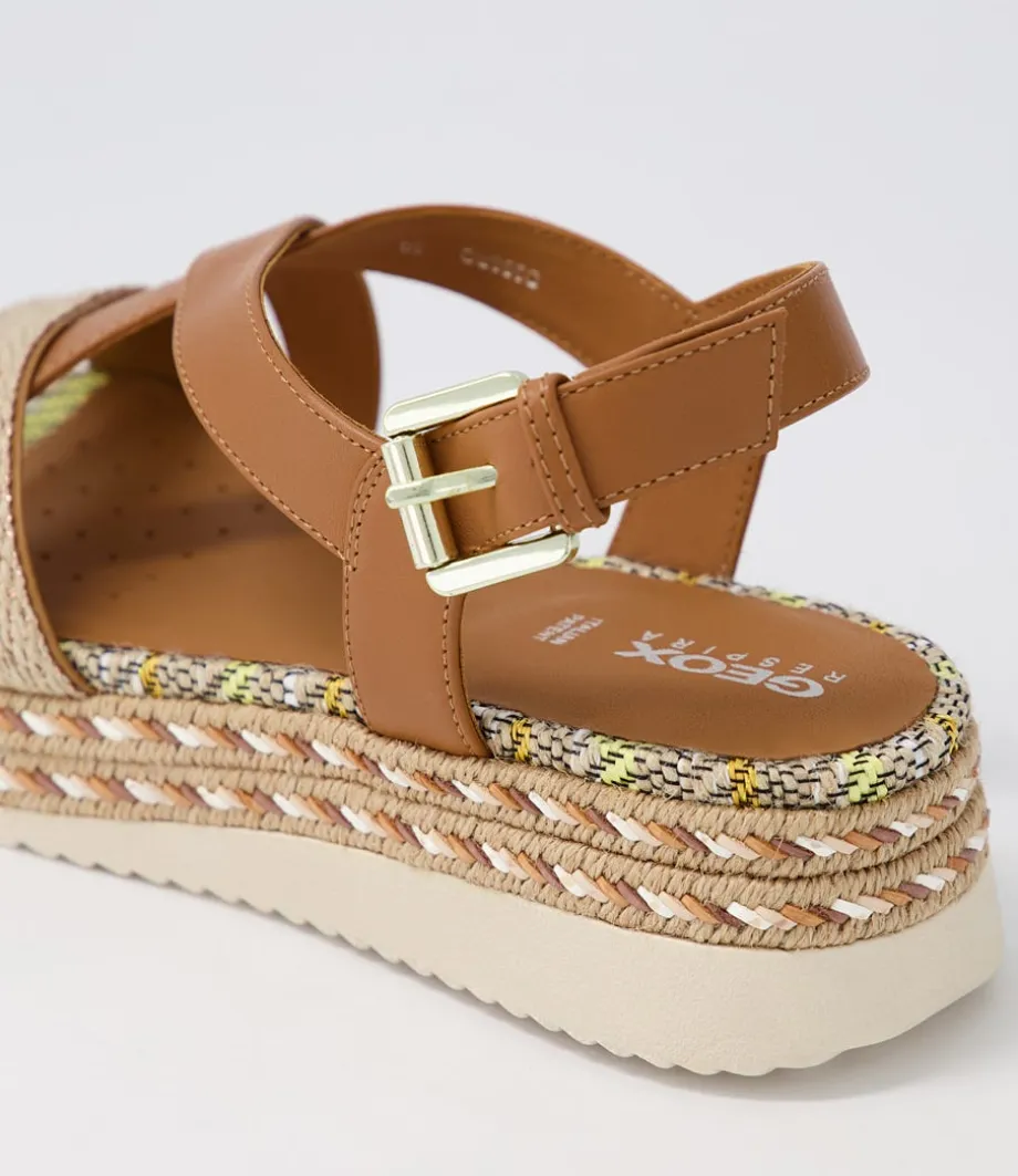 D Eolie D Camel Sand Leather Sandals