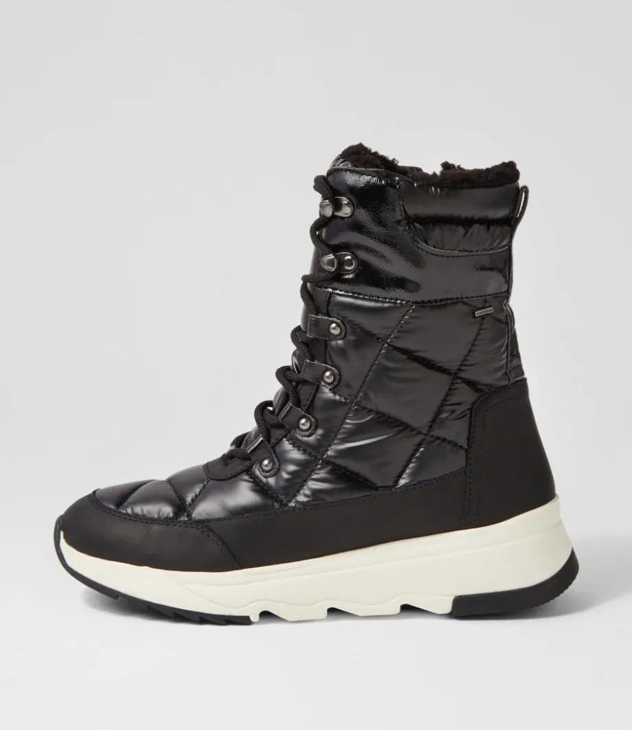 D Falena B Abx B Black Leather Calf Boots