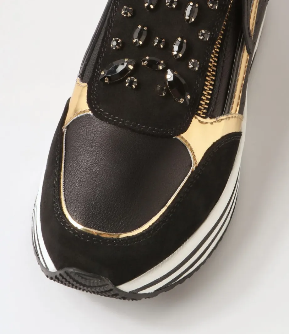 D Kency B Black Suede Leather Sneakers