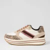 D Kency Off White Light Taupe Leather Suede Sneakers