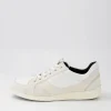 D Myria B Off White Leather Suede Sneakers